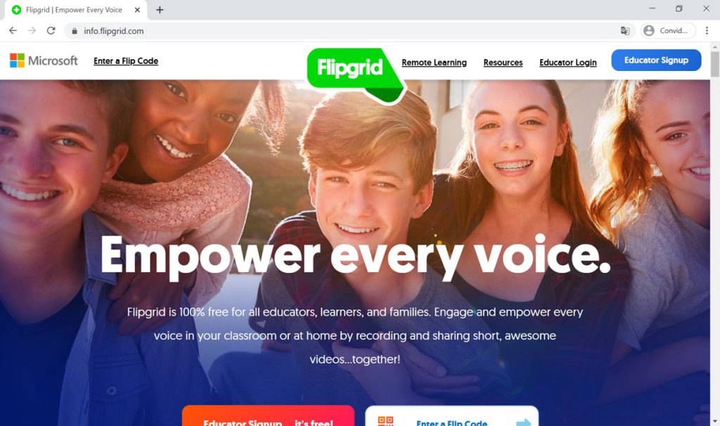 Flipgrid - Página inicial